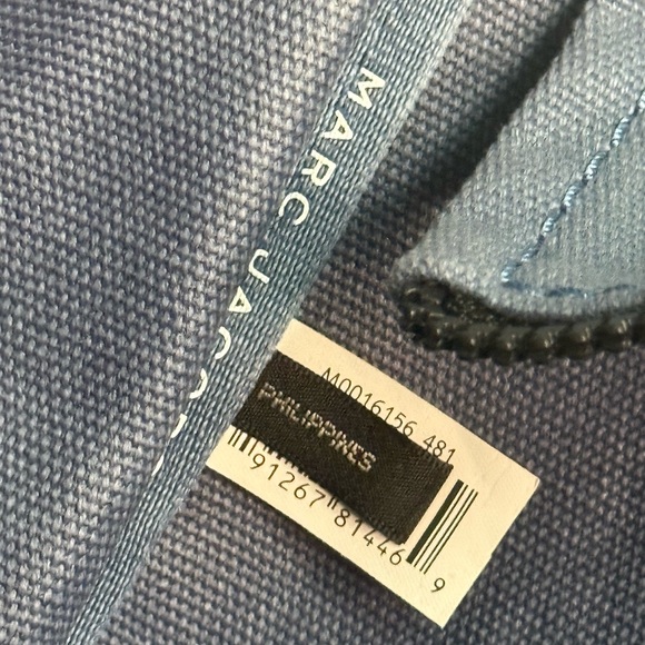 Marc Jacobs The Tote Bag Medium Blue Canvas Zip Top Tote 16” - Picture 8 of 8